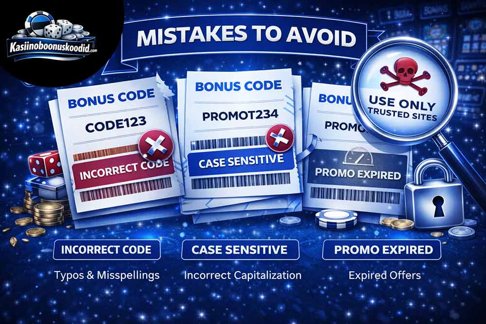 Vead kasiinode boonuskoodide kasutamisel